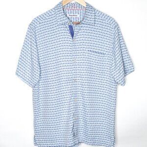 Tommy Bahama Blue Bars Silk Short Sleeve shirt